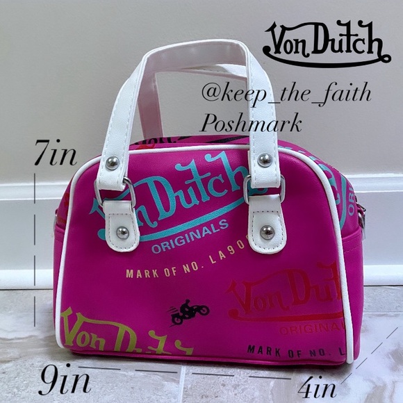 Von Dutch Handbags - NEW! Classic Brat 90's Hot Pink Von Dutch Bowling Bag